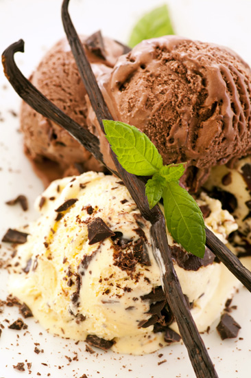 vanilla and chocolate ice cream