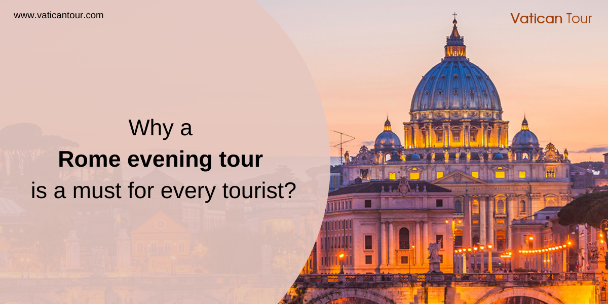 skyline of the Vatican and Rome at dusk