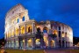 The Colosseum lit up at night